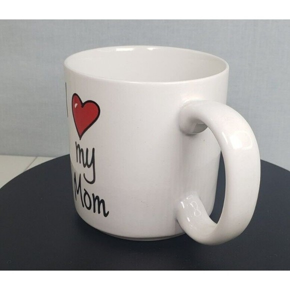Vintage Russ Berrie I Love My Mom Mug Cup White Ceramic Made in Phillippines - Picture 4 of 11